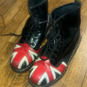 Black doc martens with UK flag